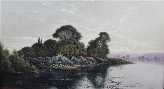Edwin Henry Boddington (1836-1905) Anglers alongside a river, 18 x 32in.